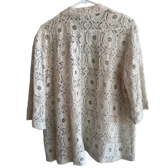 Anthropologie Solitaire Ravi Khosla Cotton Crochet Lace Open Jacket size L - Picture 5 of 12